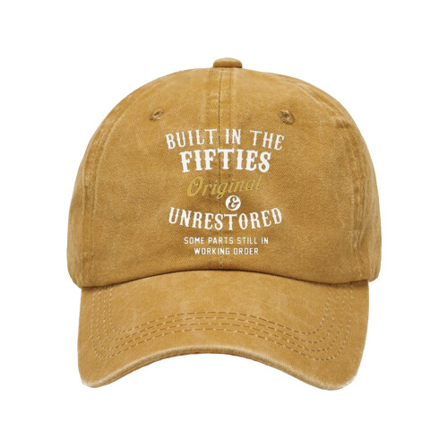 Nostalgic Baseball Cap Wash Cotton Adjustable-turmeric fifties