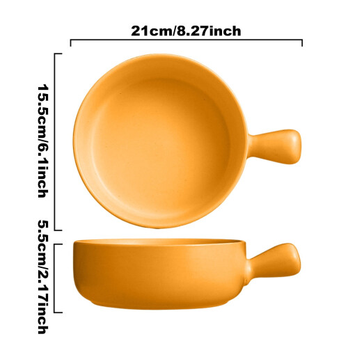 Ceramic Soup Bowl with Handle, Oven & Dishwasher Safe 1
