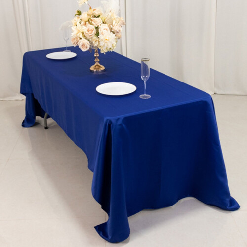 Royal Blue Lamour Satin Rectangular Tablecloth 60 x 126 in 1