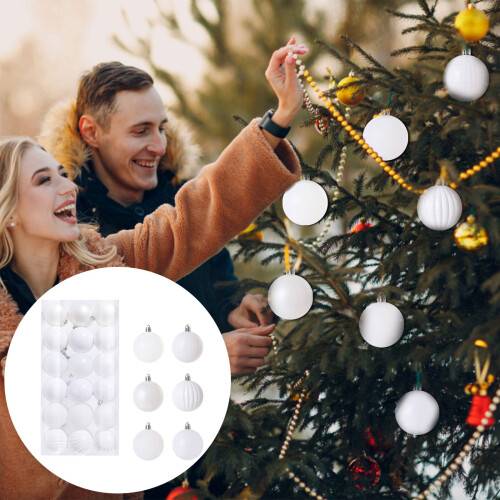 36pcs Shatterproof Christmas Tree Baubles 6cm 1