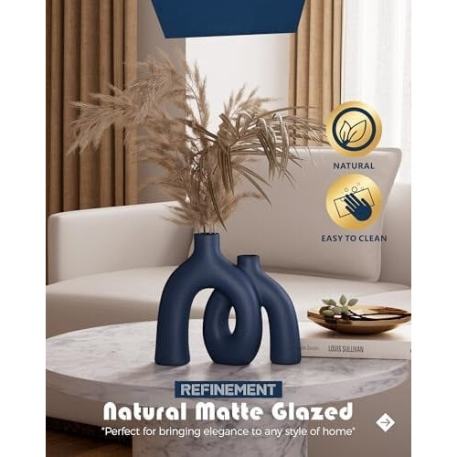 Matte Milky White Conjoined Boho Vase Set 2