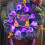 LED Halloween Wreath60x38cm Purple Light Witch Decor 8