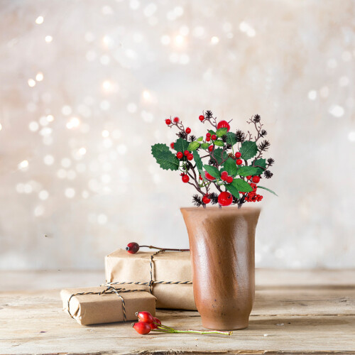 Foam Artificial Christmas Berry Branches34.5cm 2