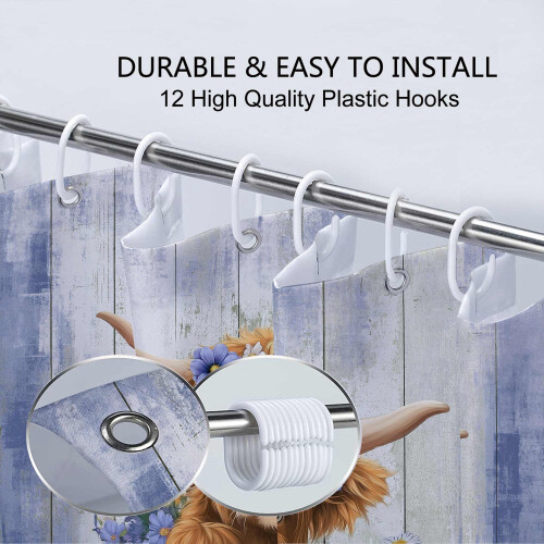 Polyester Shower Curtain with Grommets, 72x72 in 2