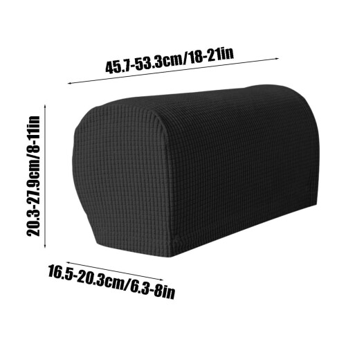 2pcs Stretch Armrest Covers for Sofa - Black 2