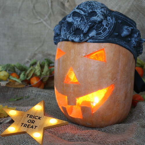 Enfeite de Halloween de madeira com LED – Morcego, Estrela, Abóbora – 2