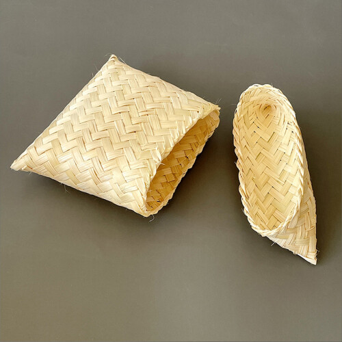 Cesta de presente de bambu com tampa, 12,5 x 12 cm e 16 x 12 cm 2