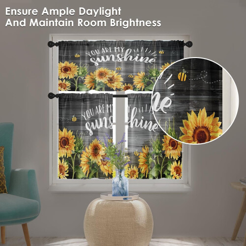 Tacar Cuirtíní Cistine Teibí Liath Oráiste 3 phíosa 2