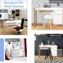 Modern White Desk with Storage Cabinet, 112.5 x 50 x 75 cm