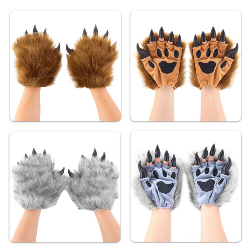 Freundliche Tierpfoten-Handschuhe, geeignet für-Dunkelgrau 2