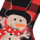 Red Christmas Stocking with Snowman & Deer Design 4