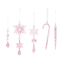 20 stuks kristal acryl ijspegelornament-Roze