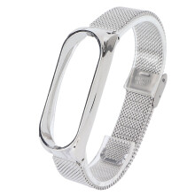 Cinturino in acciaio argentato per Mi Band 6 e 5 NFC, peso 39,0 g