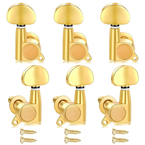 6Pcs Metal Guitar Tuning Key Machine Head Knob-45 Degrees
