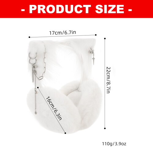 Warm And Stylish Plush Earmuffs Ear Guard Featuring Puss-White 2