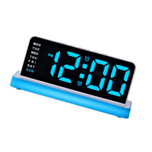 LED Digital Alarm Clock with 3 Brightness Dimmer Alarm-Blue