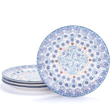 Bico Blue Talavera Κεραμικές Πιάτες Σαλάτας Σετ 4