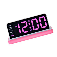 Digital Clock Night Light Digital Alarm Clock with Day of-Pink