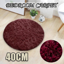 Round Coral Velvet Carpet with Non-Slip Base 40 cm