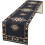 Linen Table Runner 13 x 90 in Deep Blue & White Geometric 1