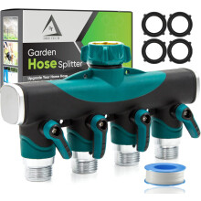 4-Way Hose Splitter Heavy Duty with Dual Valves