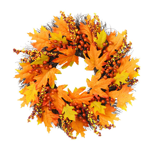 Harvest Wreath45cm Multicolor Cloth Foam Rattan