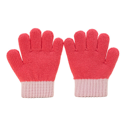 Knitted Mittens Elastic Fit Breathable Acrylic-Watermelon Red