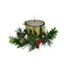 Christmas Candle Cup and Wreath Set