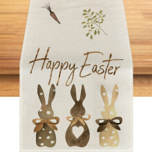 Linen Easter Table Runner33x183cm Multicolour