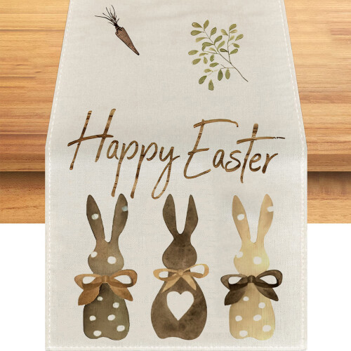 Linen Easter Table Runner33x183cm Multicolour