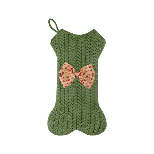 Knitted Christmas Stocking Bone Design42x22cm