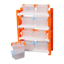 Miniatuur Magazijn Display Rack Box Modelfigurenset voor-Oranje