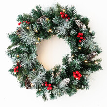 Artificial Christmas Wreath with Lights45cm