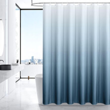 Ensemble rideau de douche bleu ombré 72x84, texture gaufrée