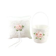 Wedding Flower Girl Basket & Ring Pillow Set