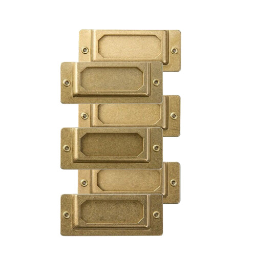 6Pcs Heavy Duty Brass Index Cards Plates For Notebook Journal