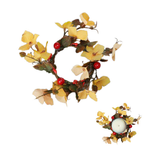 Fall Pumpkin & Leaf Candle Ring24cm Outer8cm Inner