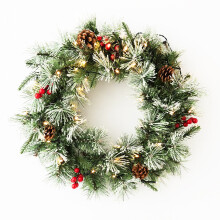 Artificial Christmas Wreath with Lights45cm