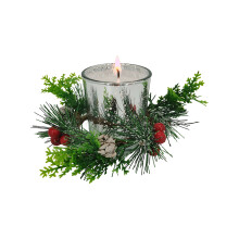 Christmas Candle Cup and Wreath Set