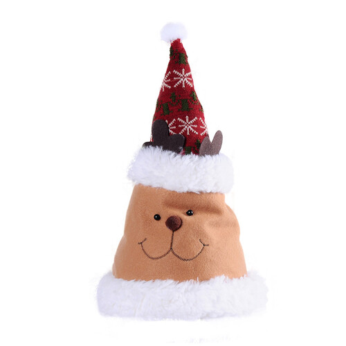 Reindeer Hat with Ear Flaps Multicolor Cloth