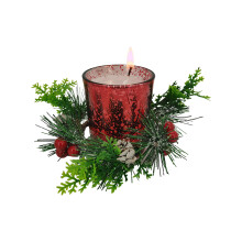 Christmas Candle Cup and Wreath Set