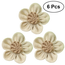 6pcs Burlap Lace Flower Decorations for Wedding