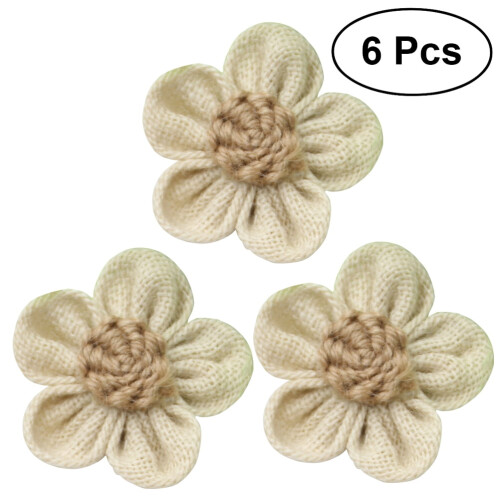 6pcs Burlap Lace Flower Decorations for Wedding