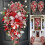 Red and White Candy Cane Wreath 30cm 1