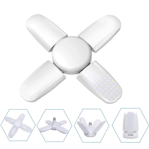 60W LED Garage Light E27/E26 with 4 Adjustable Panels