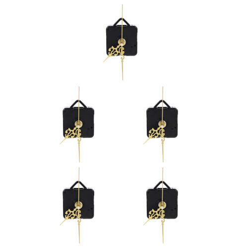 5Sets Wall Clock Repair Kit Plastic Clock Motor Battery Operated Gold