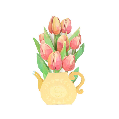 Carte pop-up bouquet de fleurs 3D multicolore 102 x 172 mm