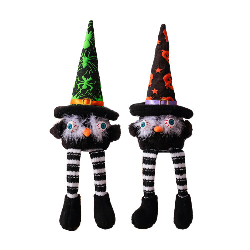 Glowing Black Cat Halloween Ornament with Witch Hat 1