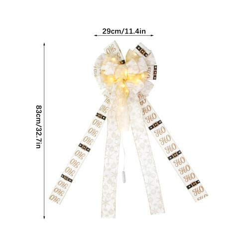LED Christmas Tree Topper Bow83x29cm Polyester 1