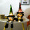 Glowing Black Cat Halloween Ornament with Witch Hat 6